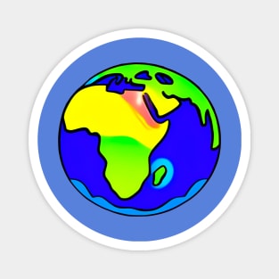 Vibrant 70s Style Planet Earth (MD23ERD004b) Magnet